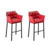 BARHOCKER 2er Set Lederlook Rot - Rot/Schwarz, Textil/Metall (64/110/48cm) - CLP