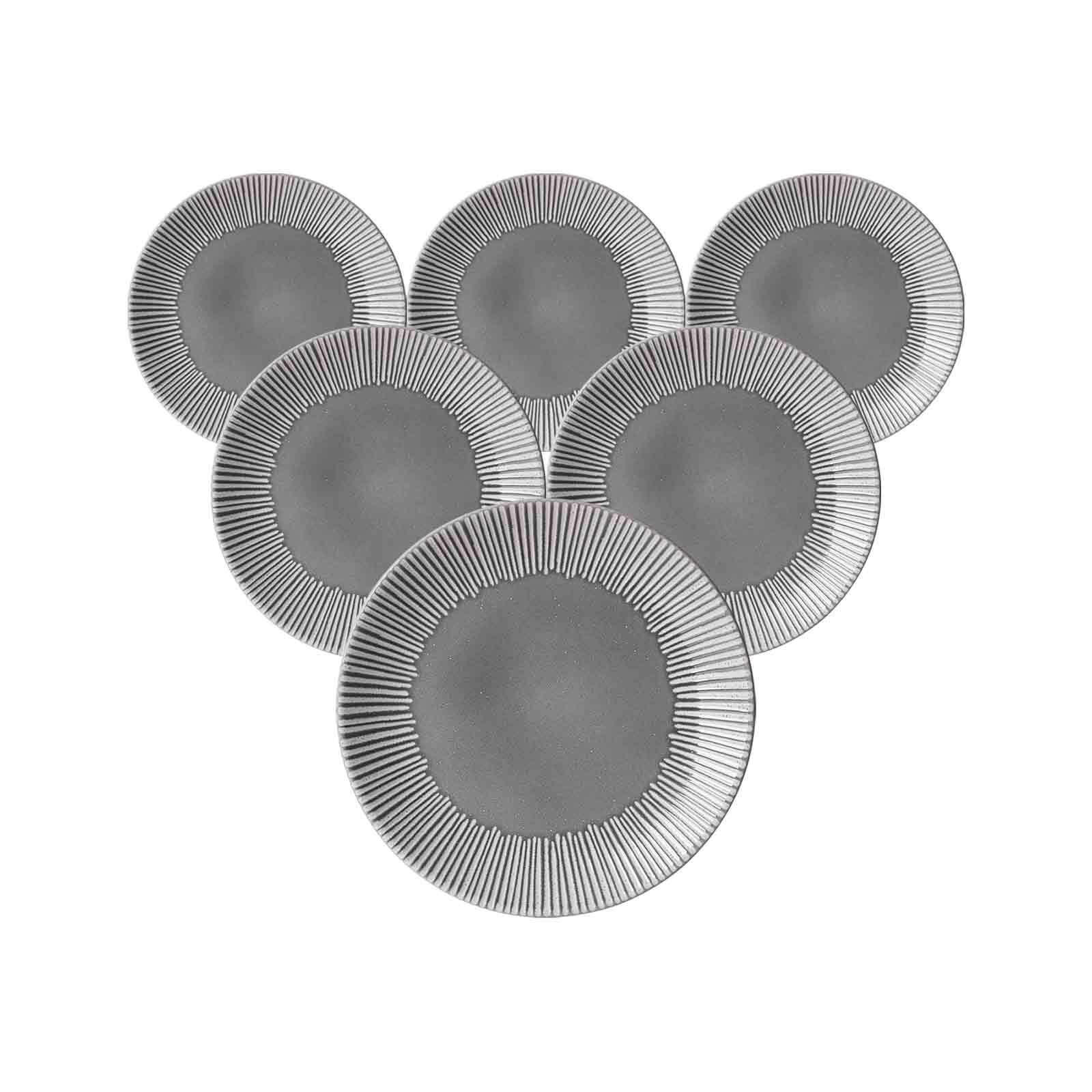 DESSERTTELLER Banda Grau ø 21 cm 6er Set - Grau, Keramik (21cm) - Ritzenhoff Breker