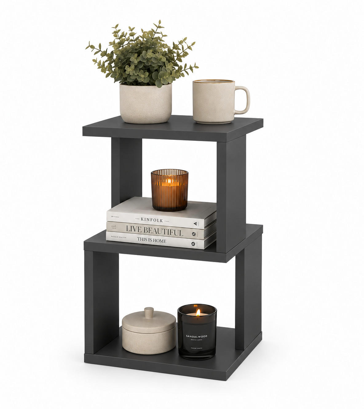 NACHTTISCH Carter Anthrazit - Anthrazit, Holzwerkstoff (29.5/49/29.5cm) - Decorotika