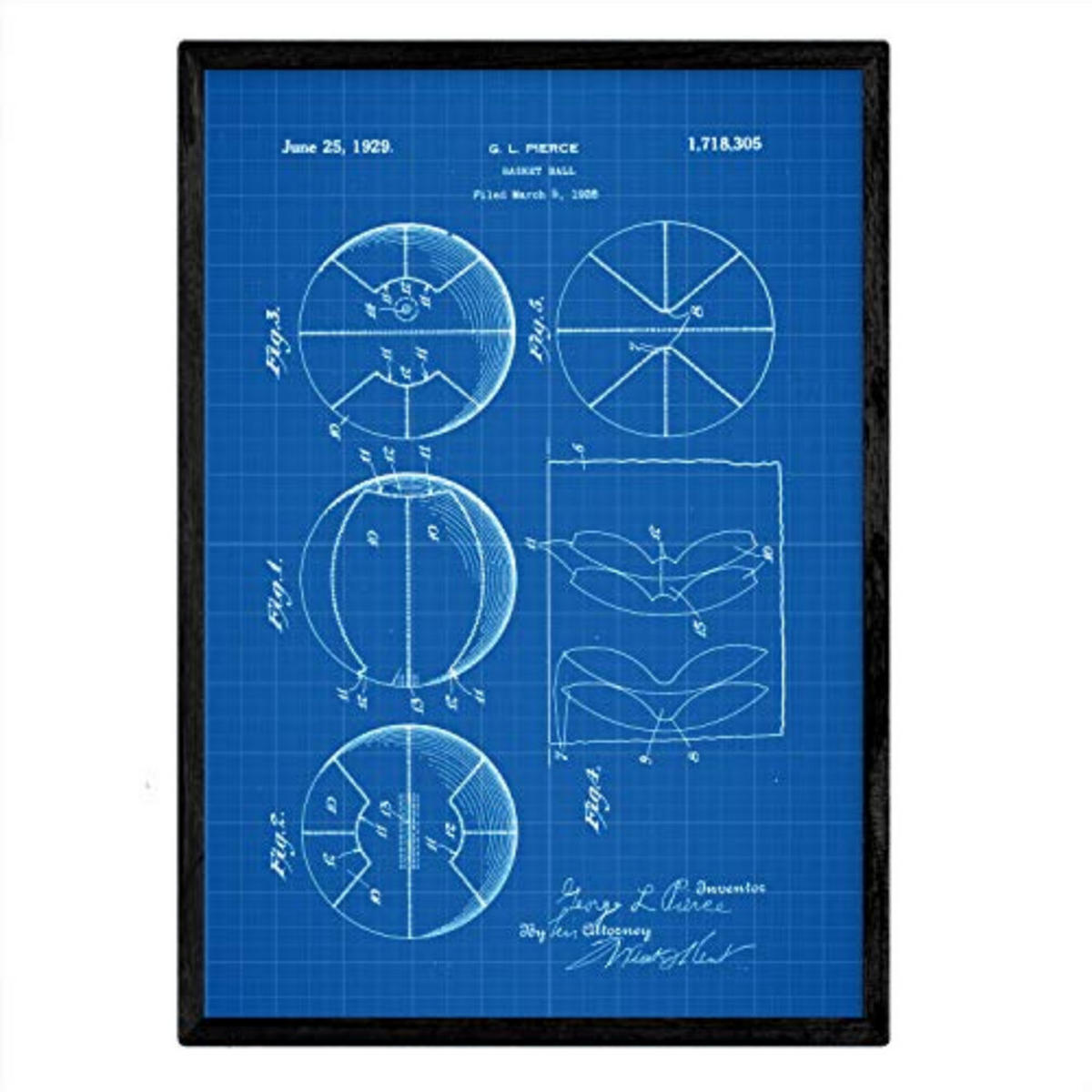 POSTER Basketball-Ball Patent A3 Rahmenlos - Klar, Papier (29.7/5/42cm) - Nacnic