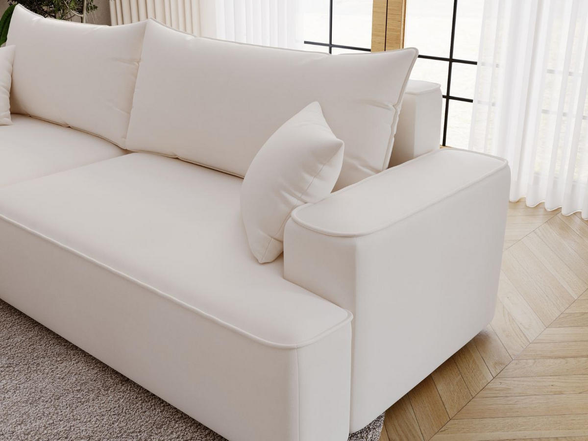 ECKSOFA California Creme Links - Creme, Holz/Textil (165/270cm) - Graingold