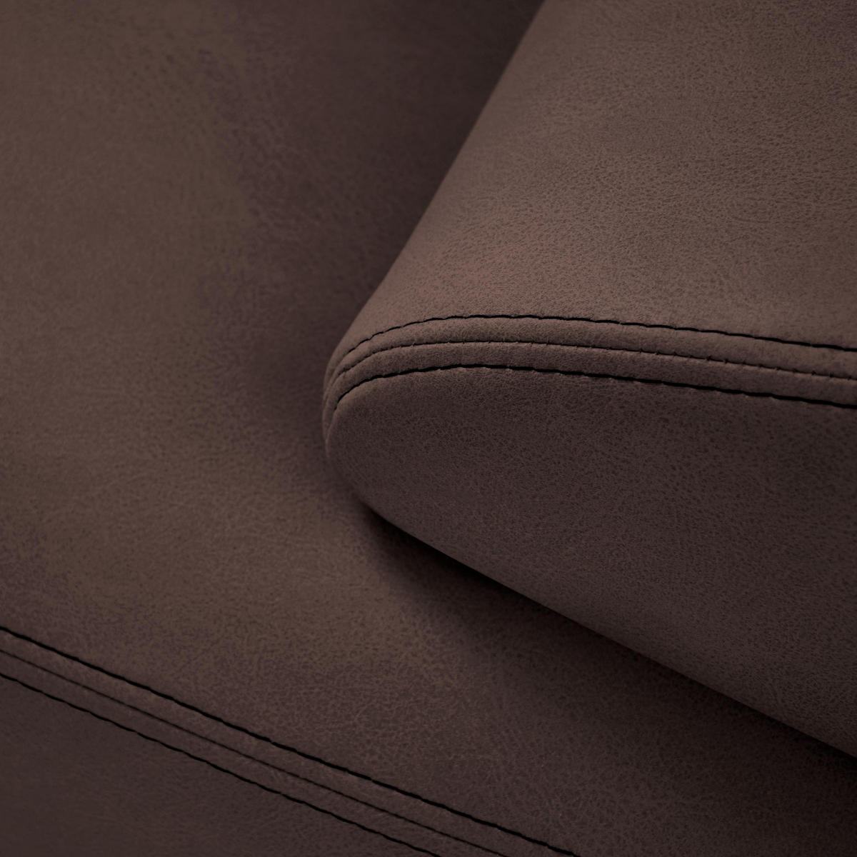 3-SITZER SOFA Omega aus Kunstleder, Dunkelbraun - Dunkelbraun/Schwarz, Leder (225/88/98cm) - Beautysofa