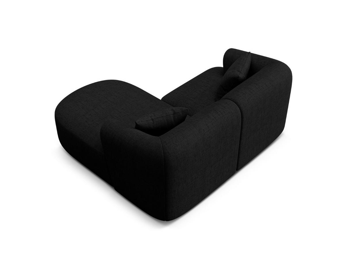 MODULARES-ECKSOFA rechts Campi aus strukturiertem Stoff schwarz 3 Sitzplätze - Schwarz, Textil (156/180cm) - Cosmopolitan Design