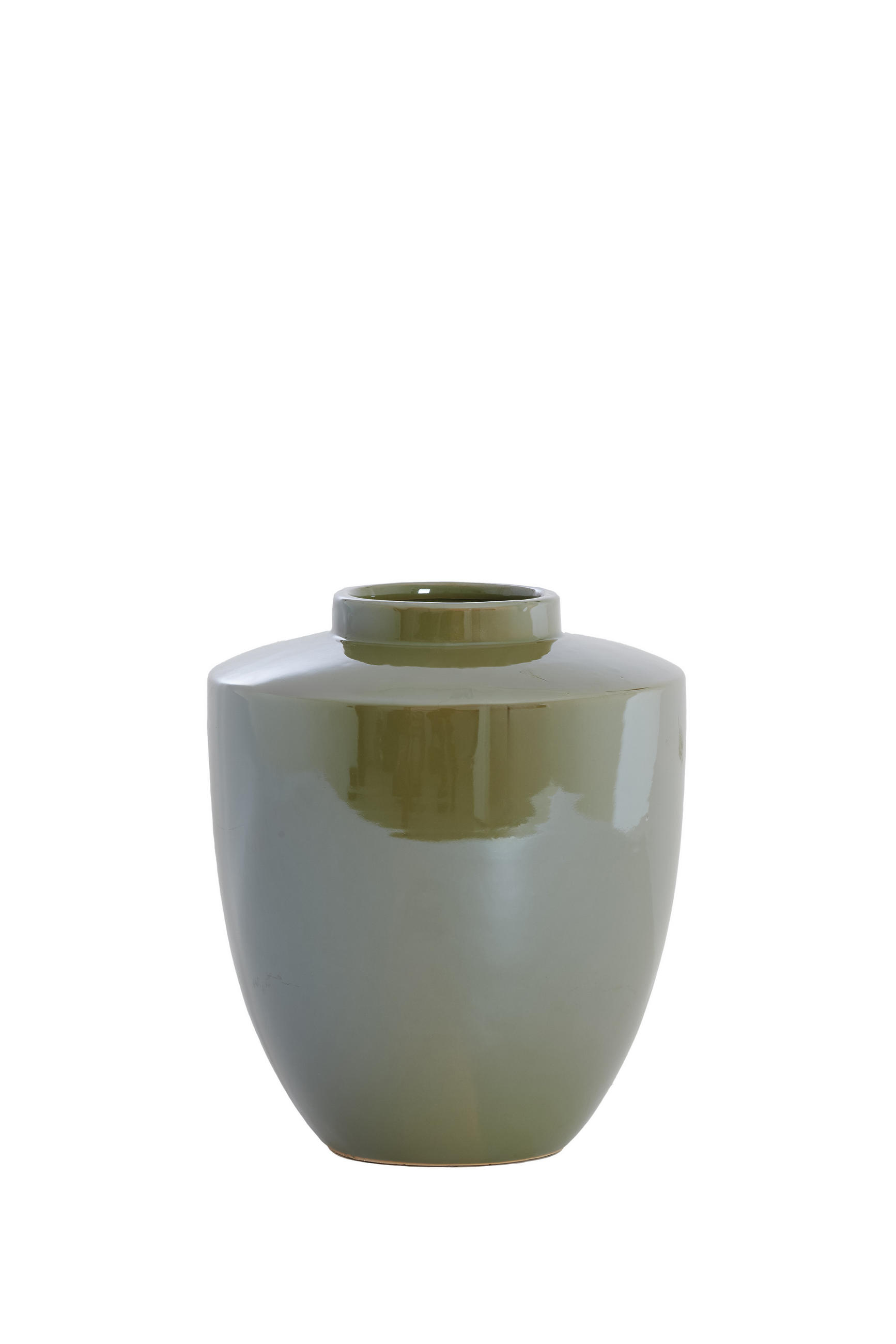 VAZE Talea Grün 25/25/28 cm - Grün, Keramik (28cm) - Light & Living