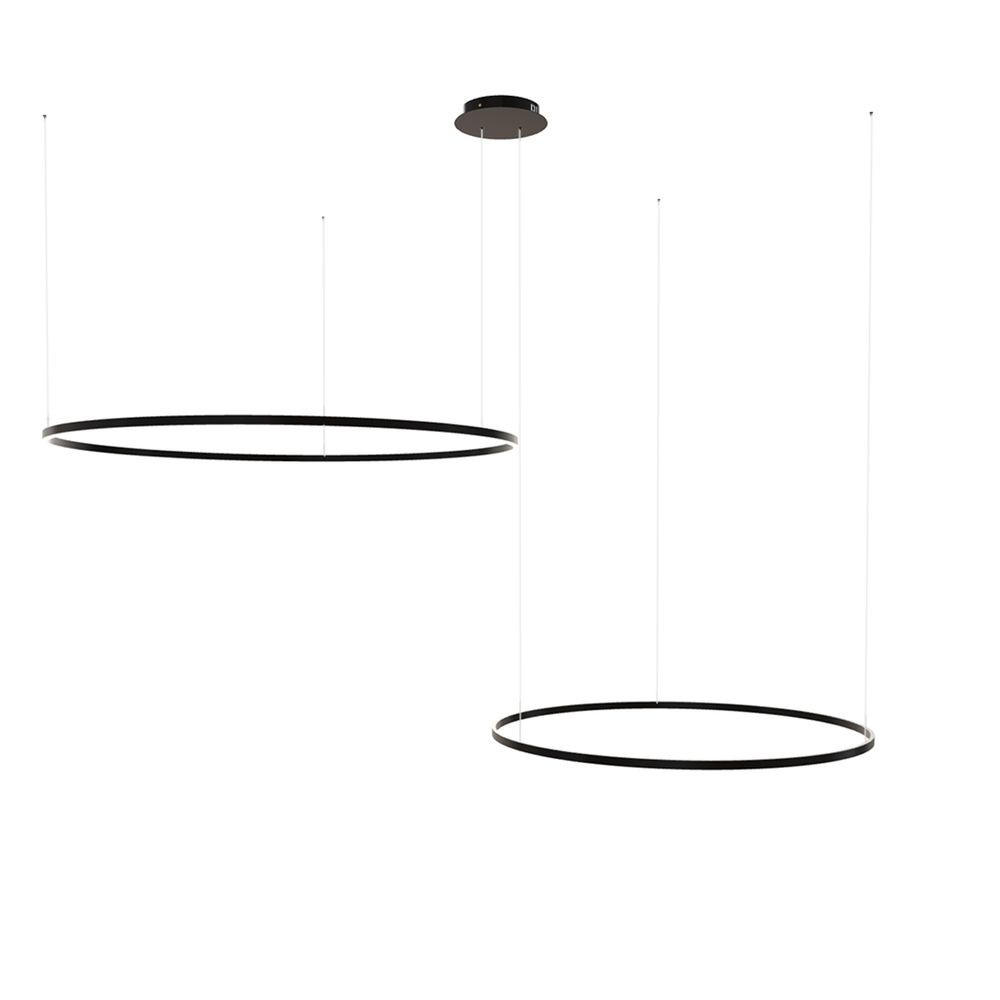 LED-HÄNGELEUCHTE 2er Ring Schwarz Ø 150 | 120cm - Schwarz, Metall (1.3/150/3.3cm) - s.luce