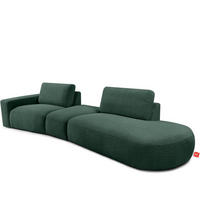 4-SITZER ECKSOFA ZUCCO Boucle rechts, Grün - Grün, Textil (350/84/105cm) - KONSIMO®