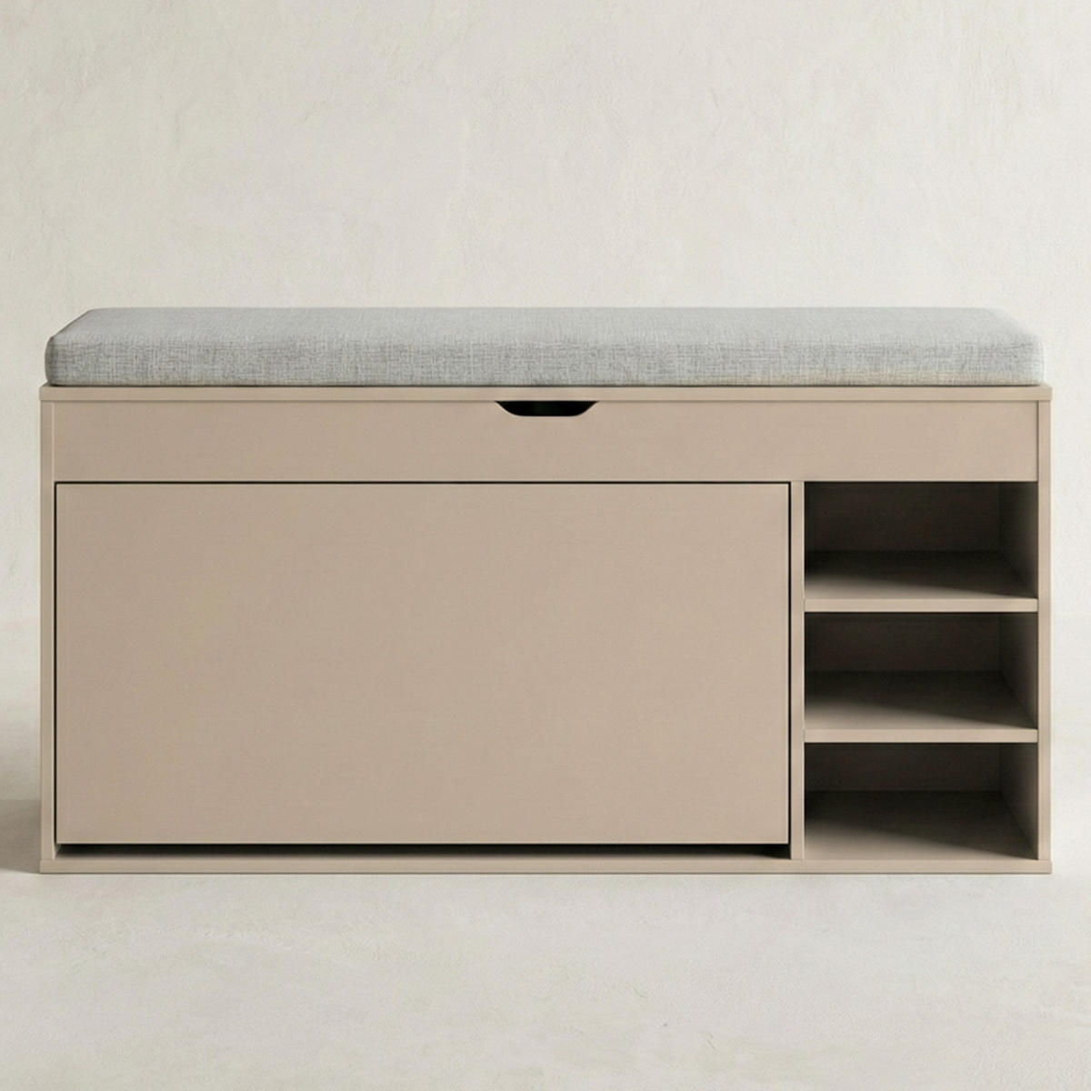 SCHUHSCHRANK mit Sitzfläche Gradia 100/34/53 cm - Beige, Holzwerkstoff (34/53/100cm) - BOXIMO