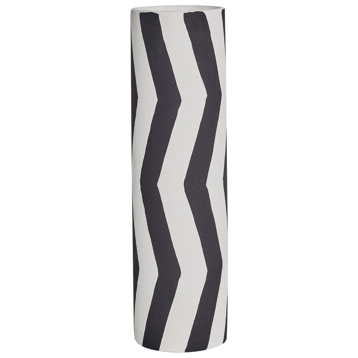 BLUMENVASE Steinzeug weiß Goby - Weiß, Stein (40cm) - Beliani