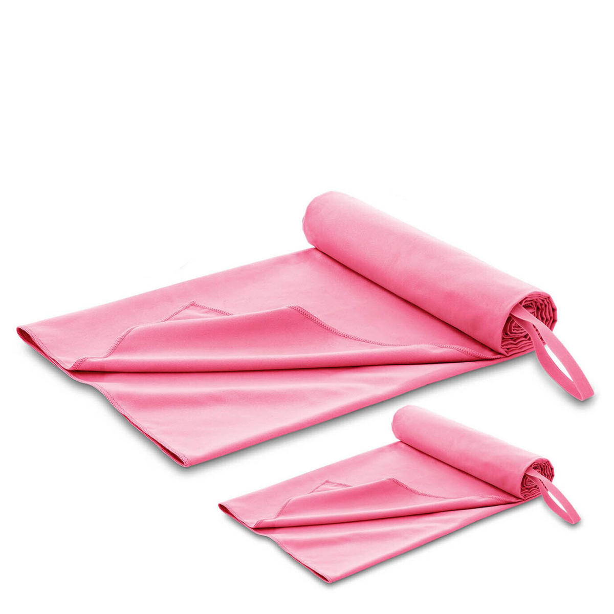 SPORTHANDTUCH Folke 180/90 & 80/40 cm, 2er-Set, Pink - Pink, Textil (90/180cm) - Blumtal
