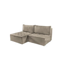 ECKSOFA Schlafsofa Amalia In Raven - Taupe, Holzwerkstoff/Textil (200/140cm) - Fun Möbel