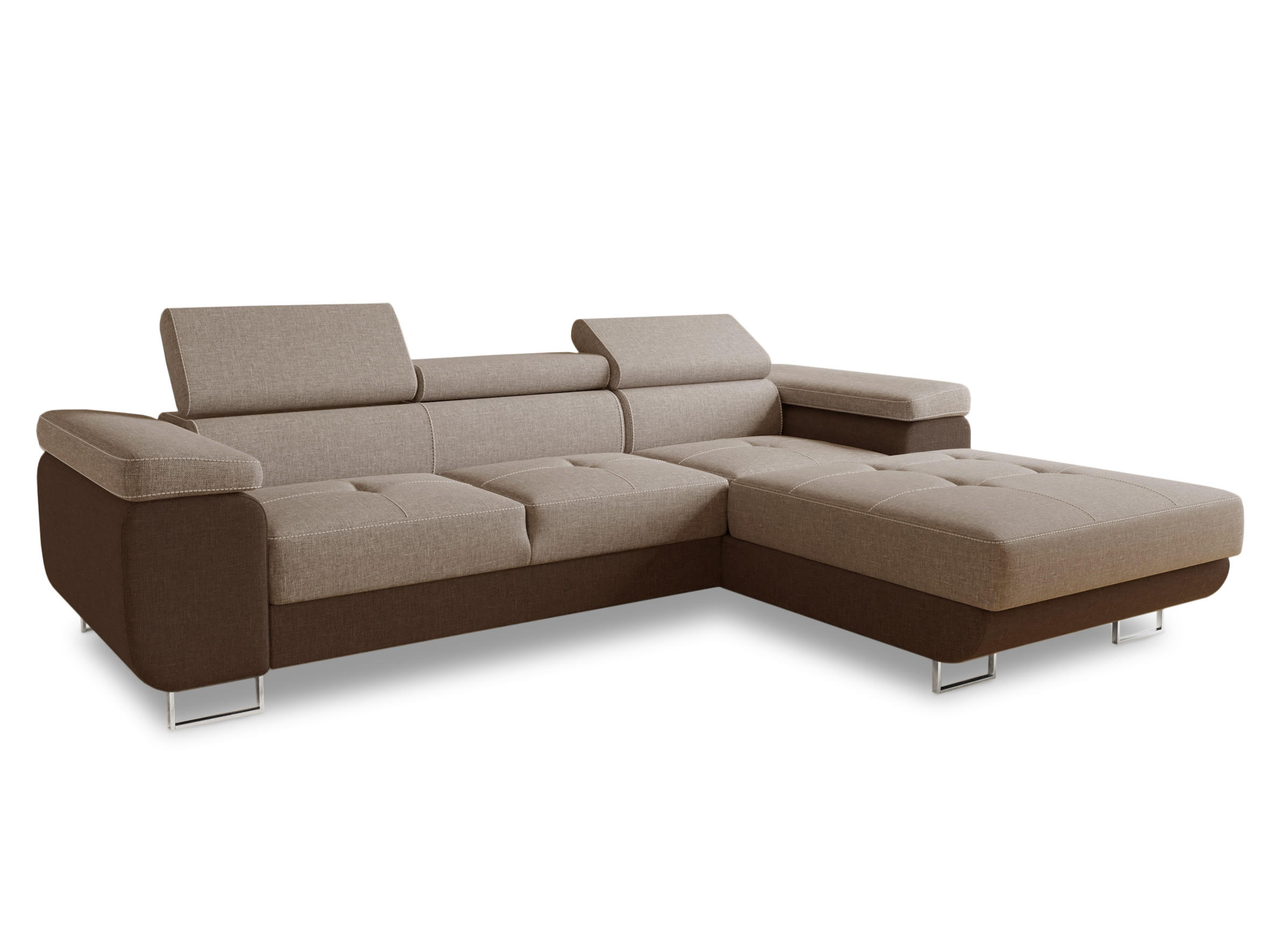ECKSOFA Divo, Seite: Rechts - Braun, Holz/Textil (282/204cm) - Sofnet