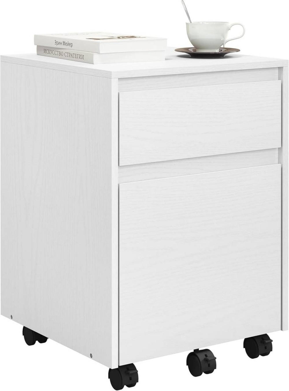Woltu Rollcontainer, Weiß 40x57x40 cm