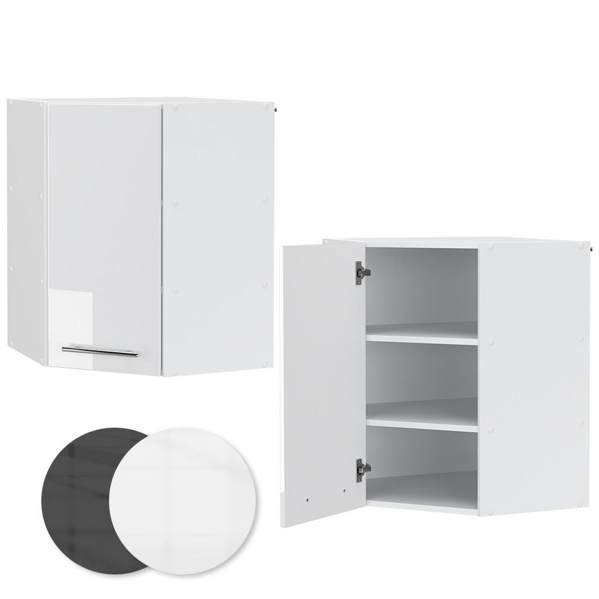ECKHÄNGESCHRANK Fame-Line Weiß Hochglanz 57 cm - Weiß Hochglanz/Weiß, Holzwerkstoff (57/72/34.1cm) - Vicco