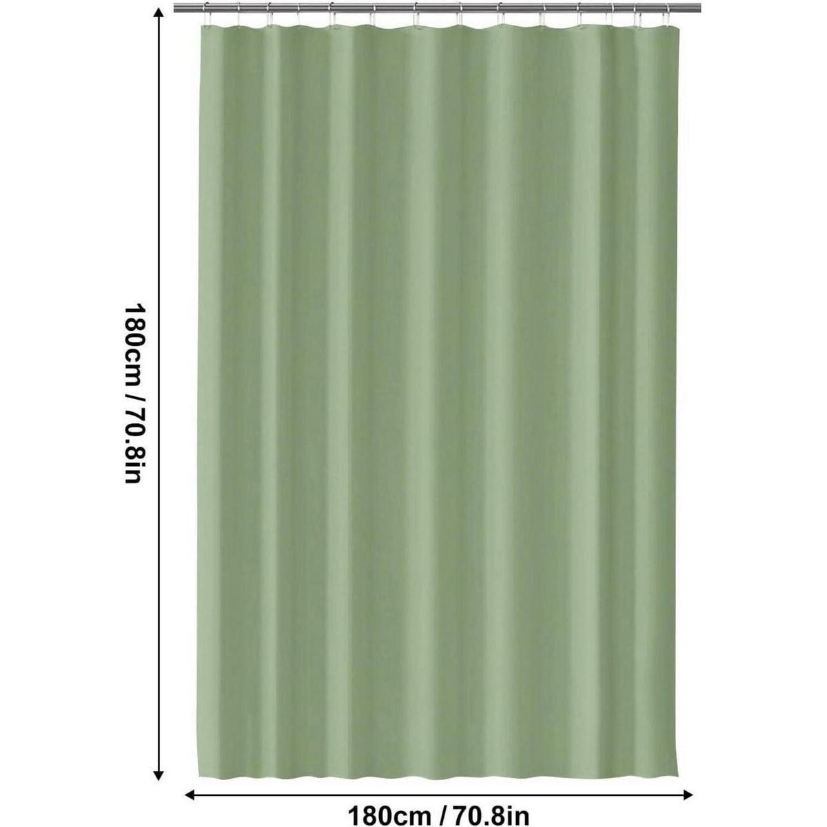 DUSCHVORHANG Grün 180 x 180 cm - Grün, Kunststoff (180/180cm)