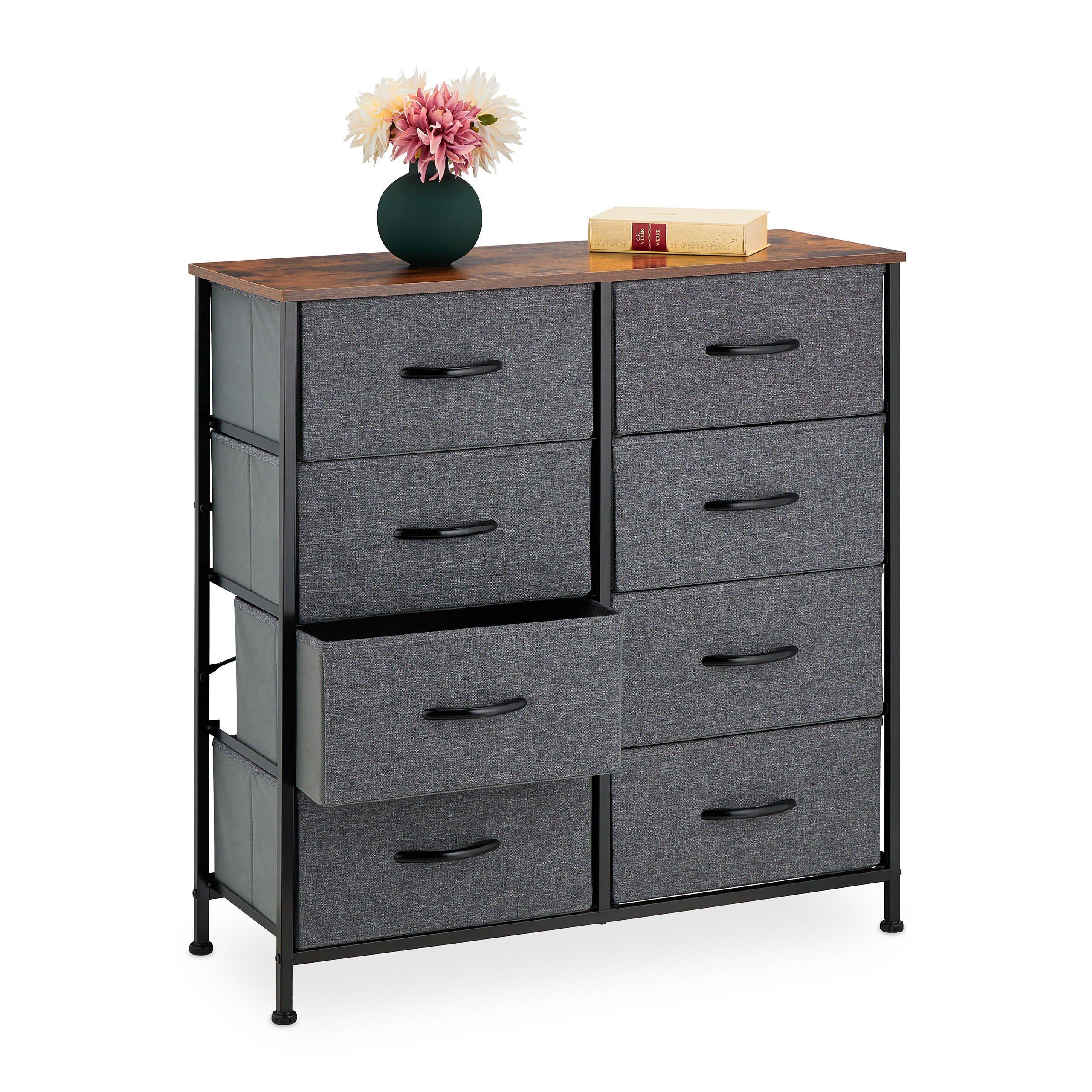 KOMMODE - Multicolor, Holzwerkstoff/Textil (80/81.5/30cm) - Relaxdays