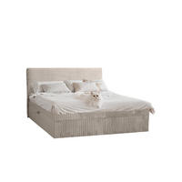 BOXBETT Bettkasten Und Topper TRENTO Ohne Bein Stoff Plüsch Cord 160x200 cm Ecru H2-Pocket - Ecru, Holz/Textil (160/200cm) - Kaiser Möbel