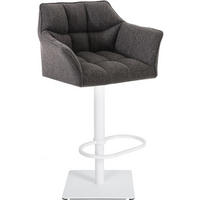 BARHOCKER Stoff Titangrau - Graubraun/Weiß, Textil/Metall (64/88/45cm) - CLP