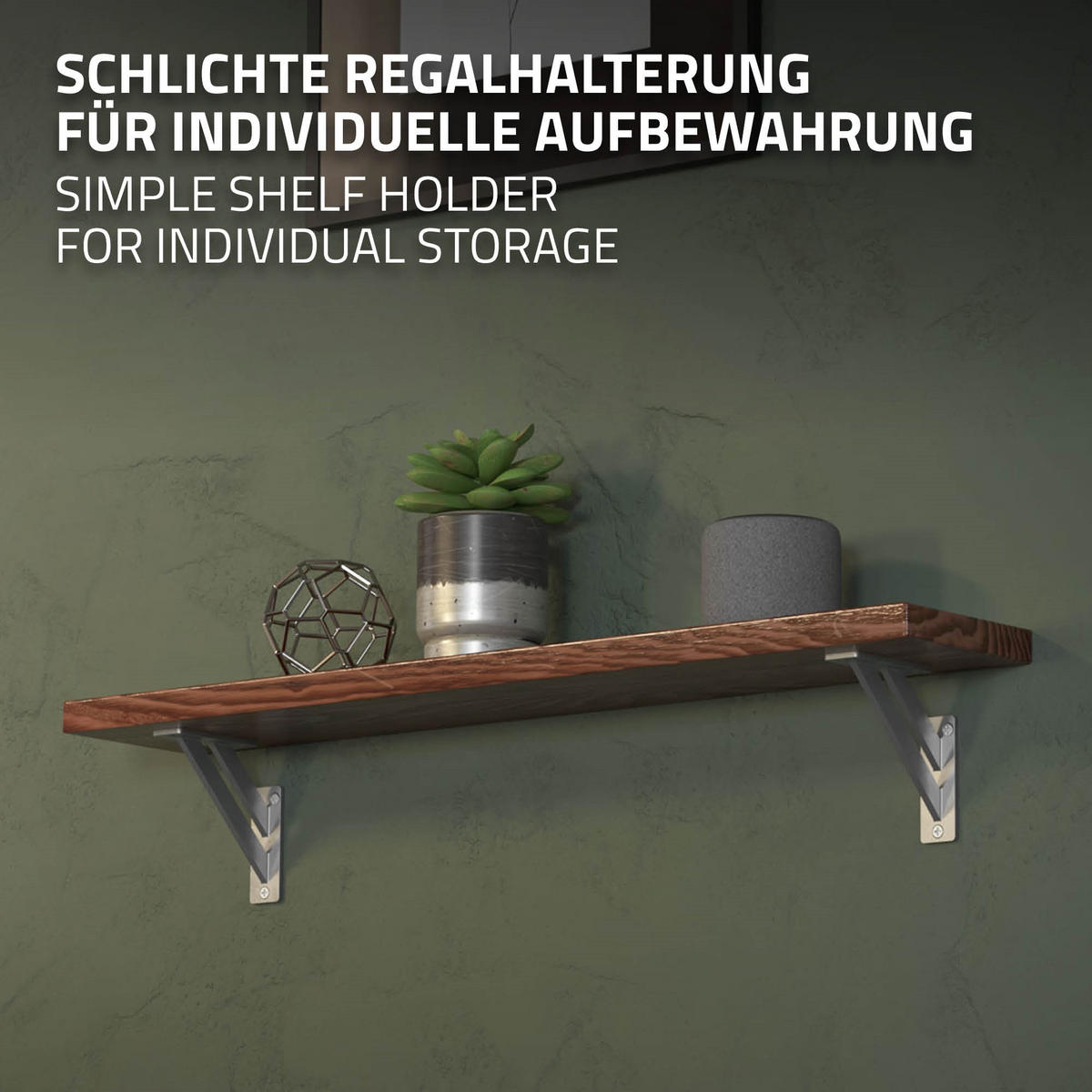 REGALTRÄGER 2er Set - Silberfarben, Metall (12/3/12cm) - ML-DESIGN