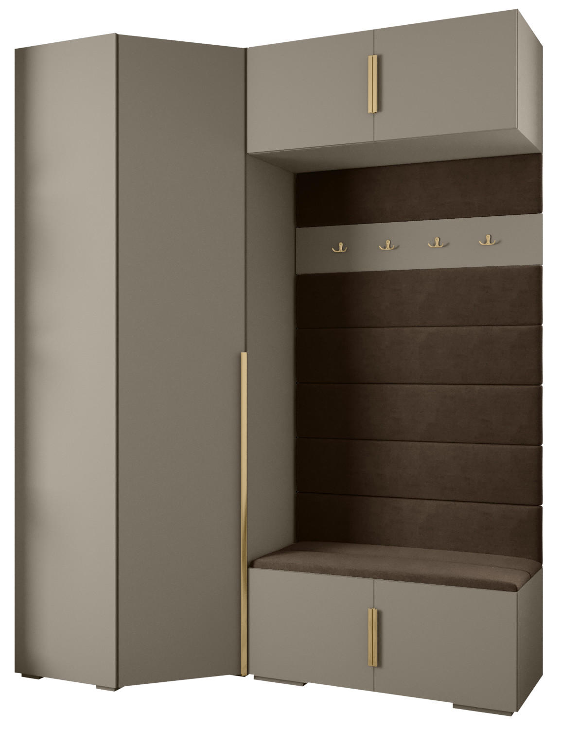 GARDEROBEN-SET 236,7/181,7/47 - Kaschmir/Goldfarben, Holz/Kunststoff (181.7/236.7/47cm) - Abiks Möbel