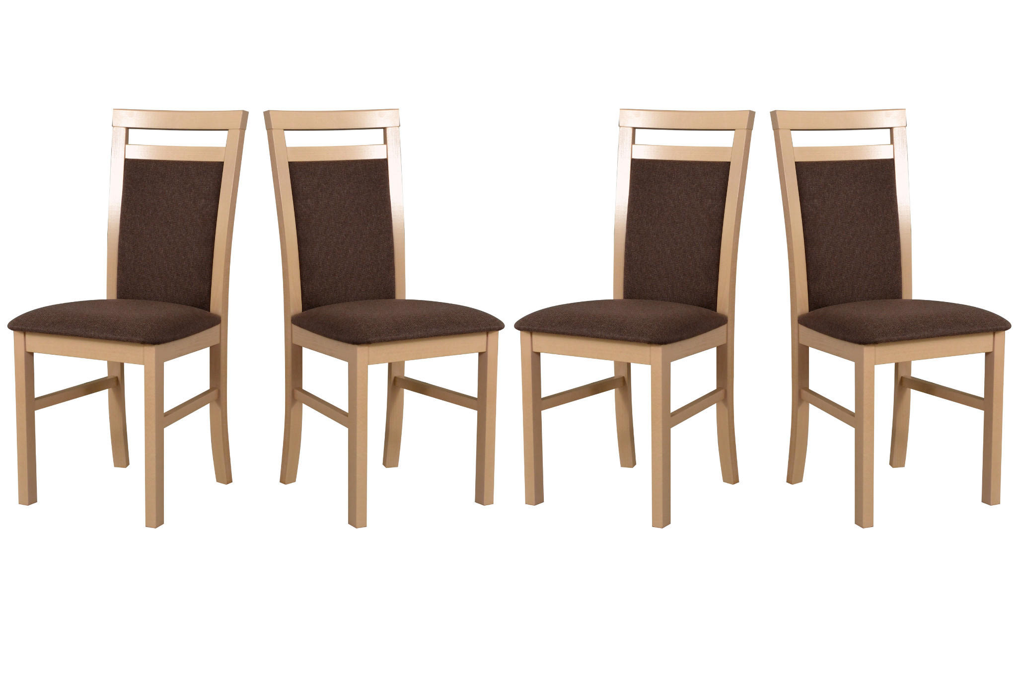 ESSZIMMERSTUHL - Set 4x MILANO 5 sonoma, soro 28 - Braun/Sonoma Eiche, Holz (43/94/40cm) - Leaf Design