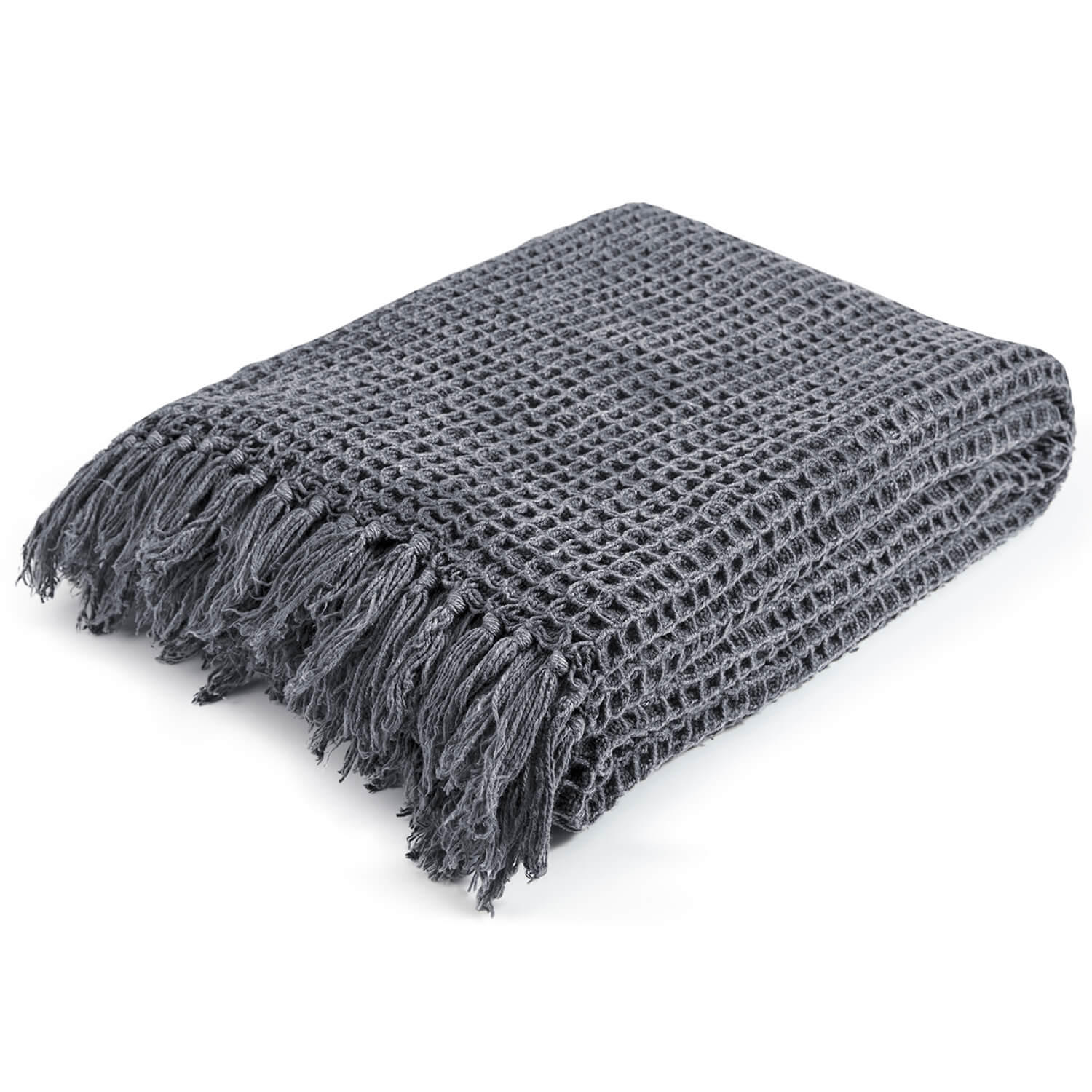 DECKE Die Hyggelige - Anthrazit, Naturmaterialien (130/1.5cm) - Mokebo
