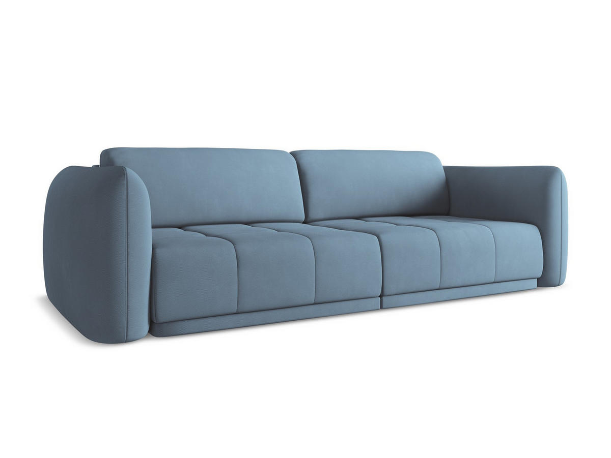 3-SITZER SOFA Chenille Stoff Blau - Blau/Blaugrau, Kunststoff/Textil (210/74/105cm) - Makamii