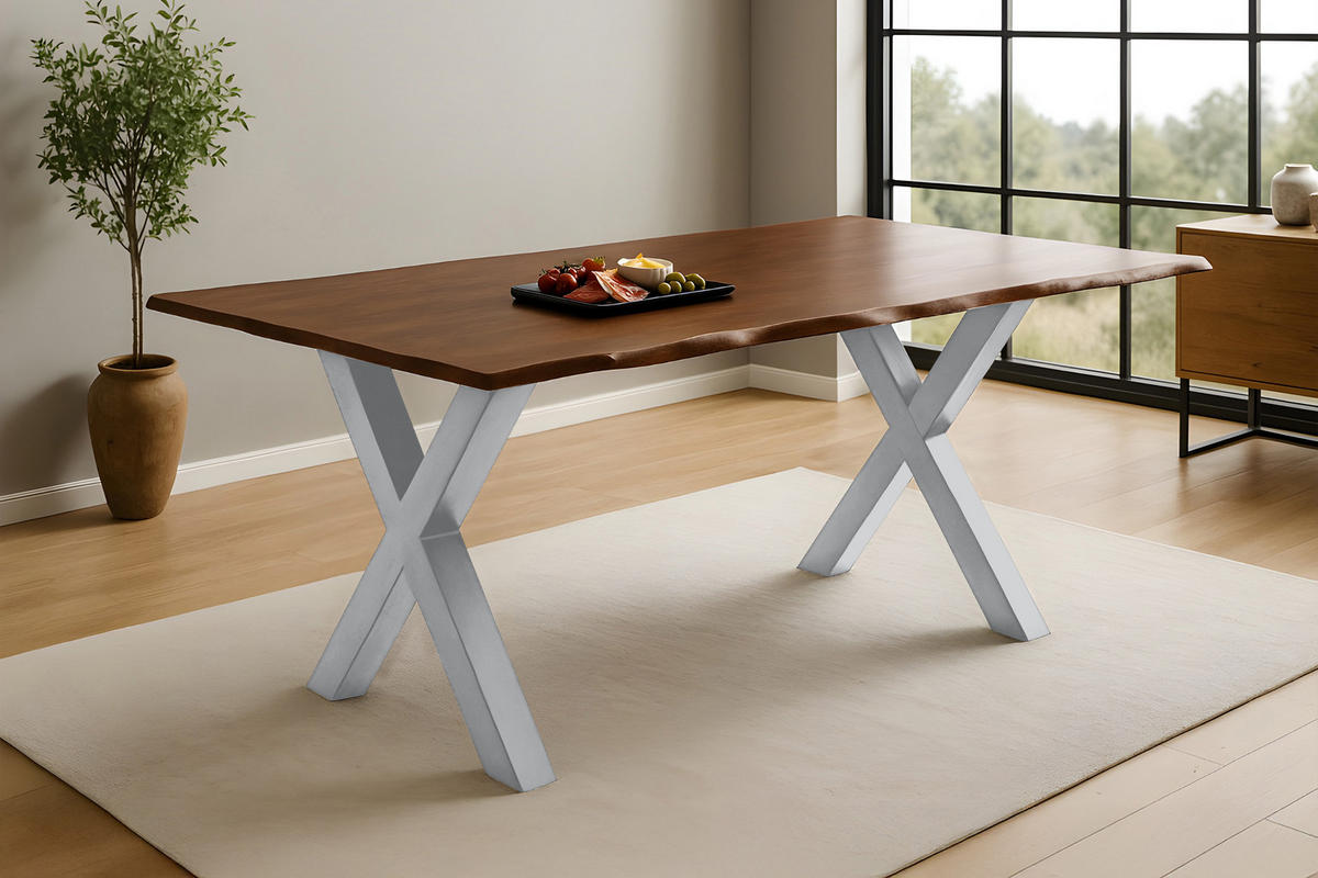 ESSTISCH ROXANA - Kastanienfarben/Beige, Holz (100/200/77cm) - SAM