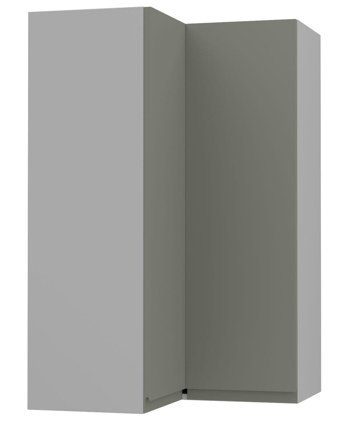 ECKHÄNGESCHRANK Avellino W14/60 Grau / Reed Green Acryl Matt 60 / 60 / 96cm - Grau/Grün, Holz/Holzwerkstoff (60/96/60cm) - Feldmann-Wohnen
