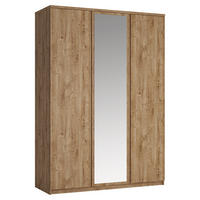 KLEIDERSCHRANK Fortaleza-129 - Braun, Holzwerkstoff (155/220/58cm) - Lomado