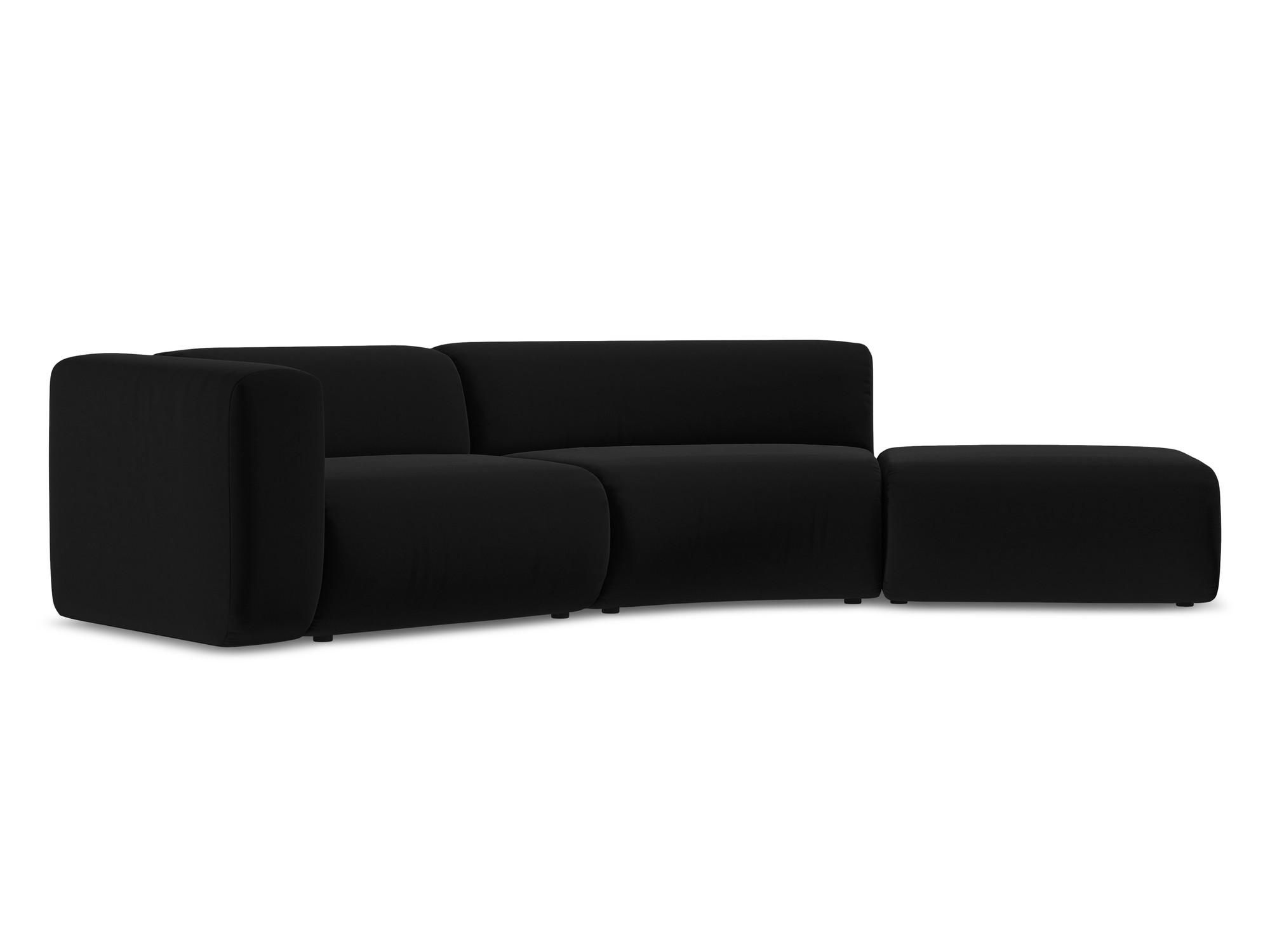 4-SITZER-SOFA Samt Stoff Schwarz - Schwarz, Kunststoff/Textil (335/70/166cm) - Makamii