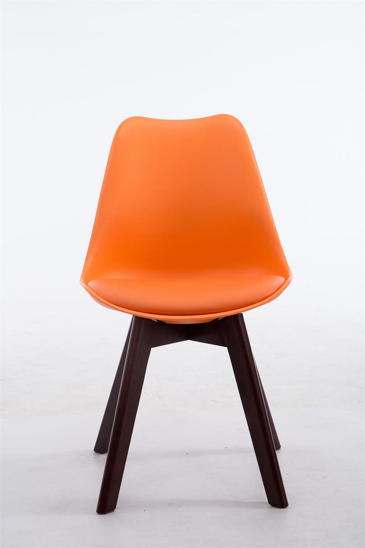 BESUCHERSTUHL Lagos Kunstleder Orange Dunkelbraun Konferenzstuhl Bürostuhl - Orange, Leder (48/84/41.5cm) - DELUKE