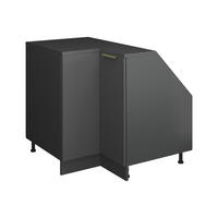 KOTNI KUHINJSKI ORMAR ZA KOSINE KROVA R-Line Antracit-Zlatna 75.6 cm s 1 vratima, korpus ormarića dubine 60 cm - antracit, drvni materijal (75.6/83.8/60cm) - Vicco
