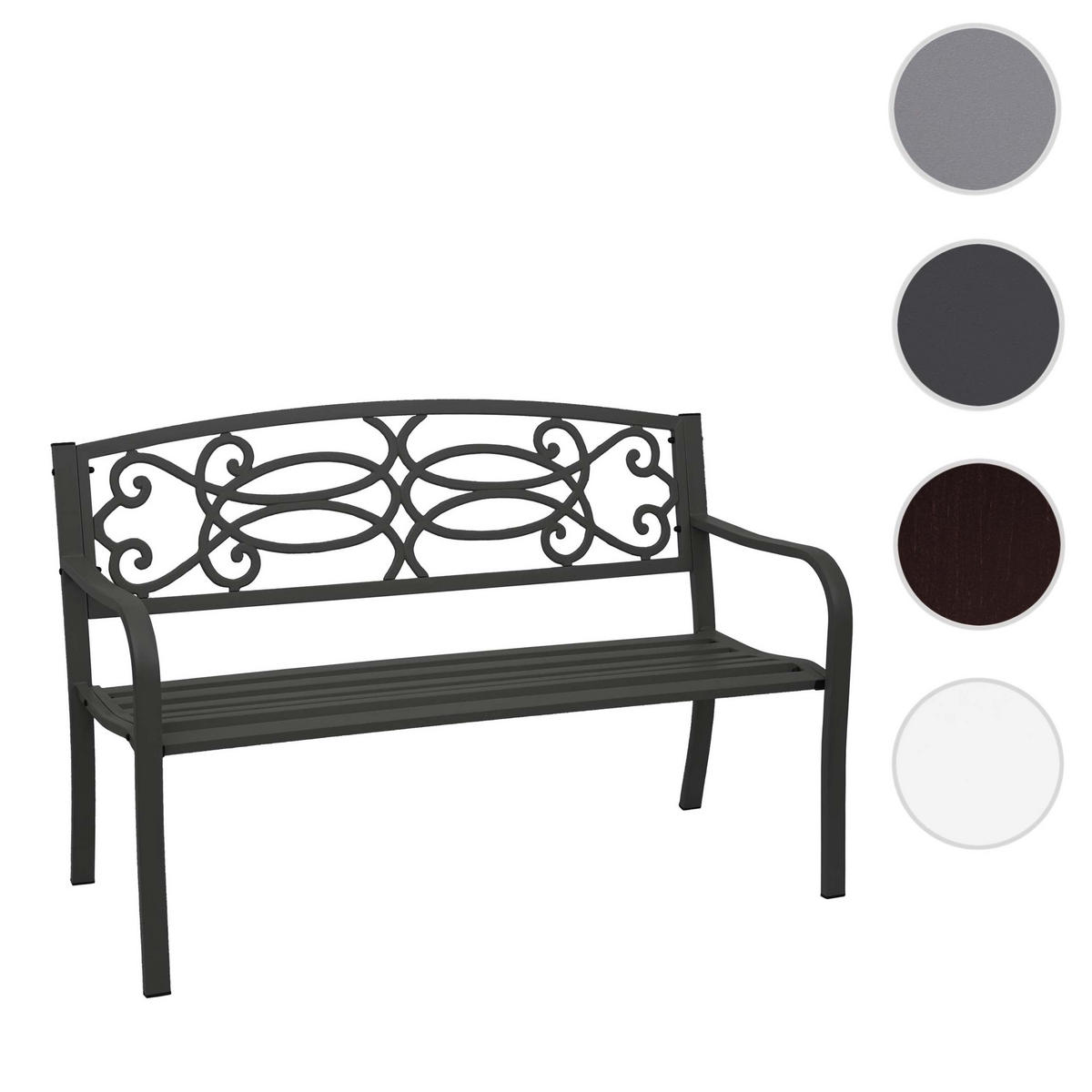 GARTENBANK 87x127x58cm Weiß 2-Sitzer - Weiß, Metall (127/87/58cm) - PROREGAL