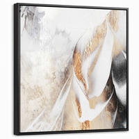 LEINWAND Bilder mit Rahmen - Luxus - Abstrakt - Gold - Weiß - 50x50 - Goldfarben, Textil (50/50cm) - MuchoWow