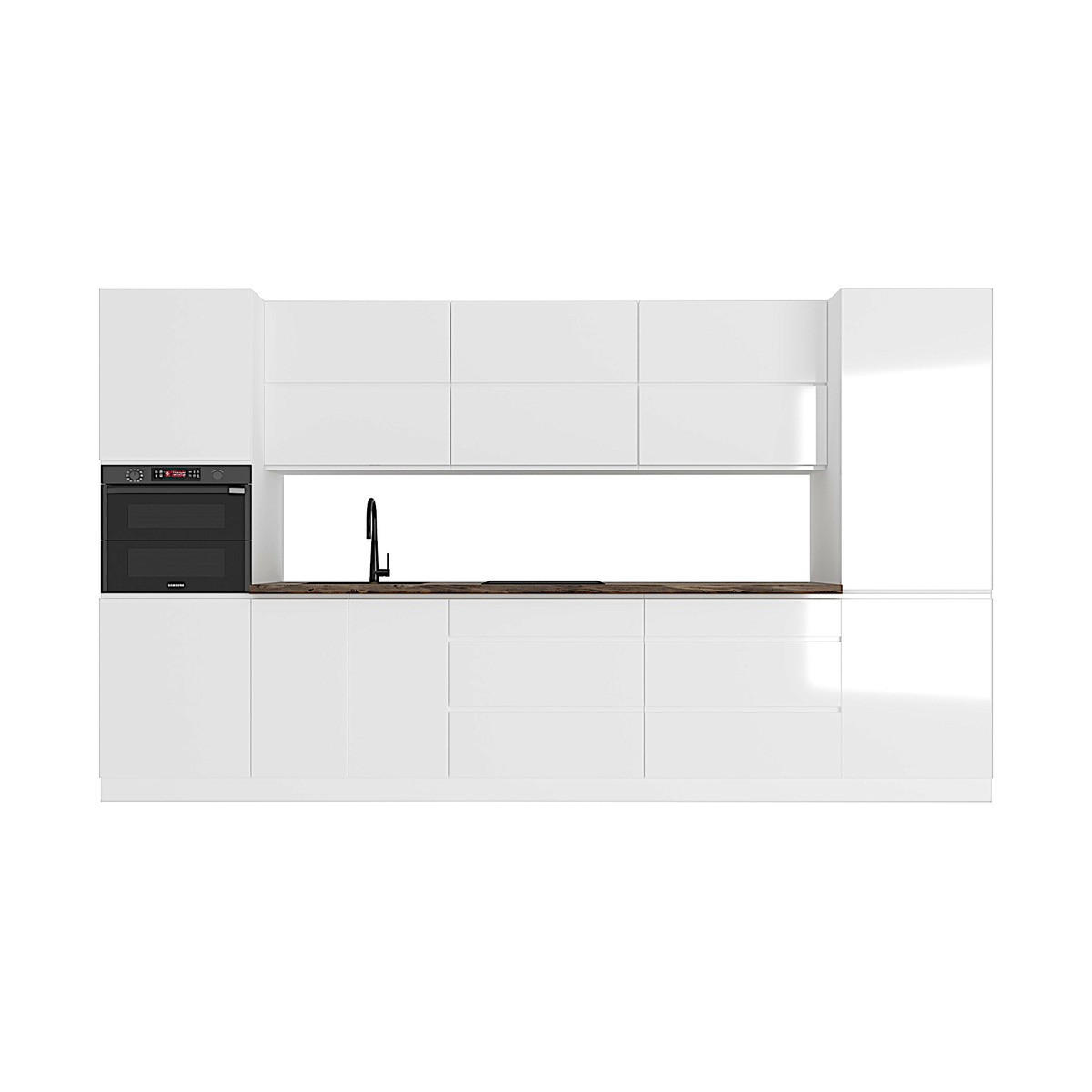 KÜCHENLEERBLOCK – 360 cm – K47-G360 – Velmora – Weiß – ohne E-Geräte - Weiß, Holzwerkstoff (360/212/60cm) - ROYAL24_MARKT
