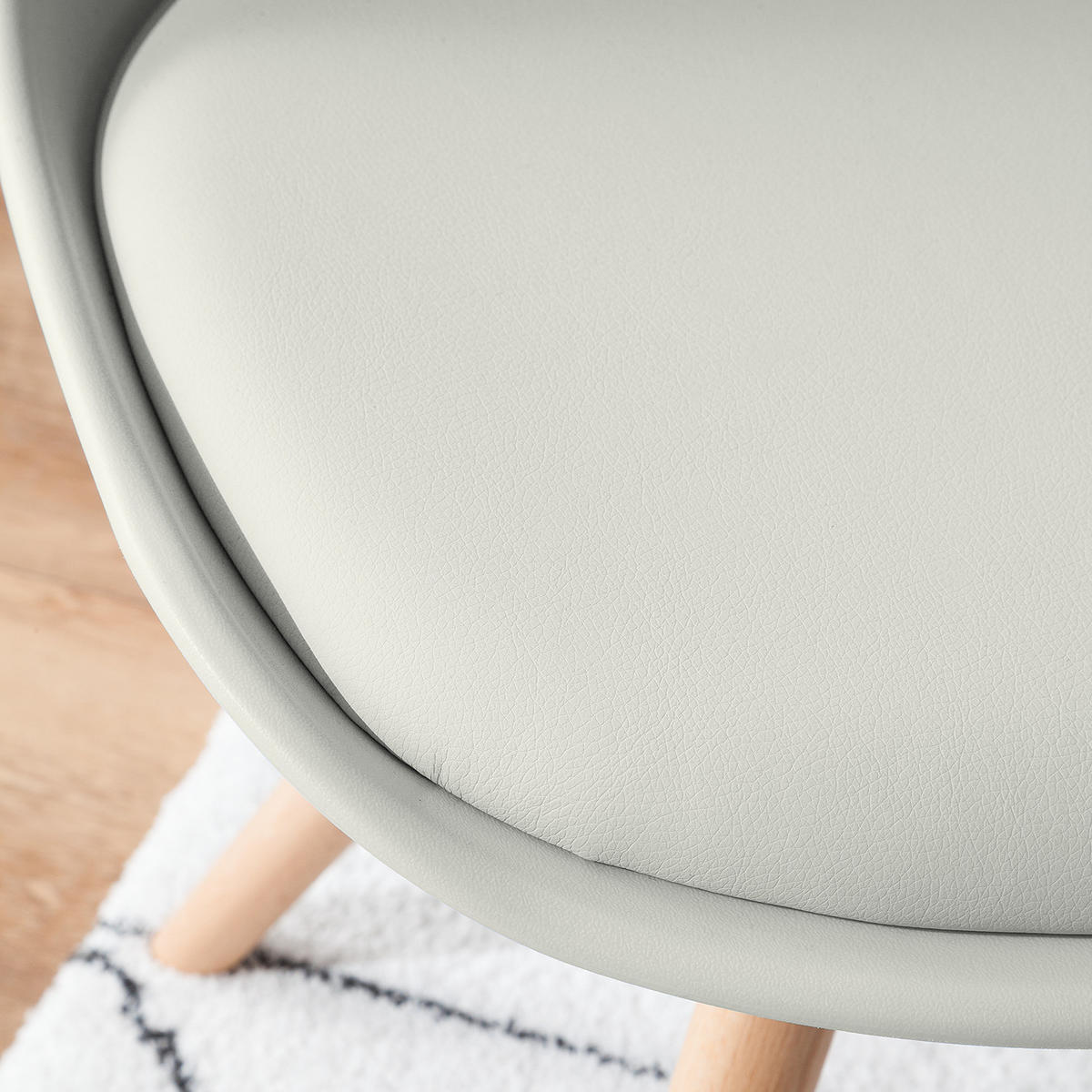 ESSZIMMERSTUHL-SET - Buchefarben/Hellgrau, Holz/Kunststoff (48/84/54cm) - home24