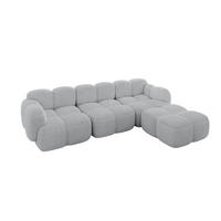ECKSOFA modulares Sofa Rechts Miko-L2 302x205x75 Grau Cord - Anthrazit/Schwarz, Holzwerkstoff/Kunststoff (302/205cm) - ALTDECOR