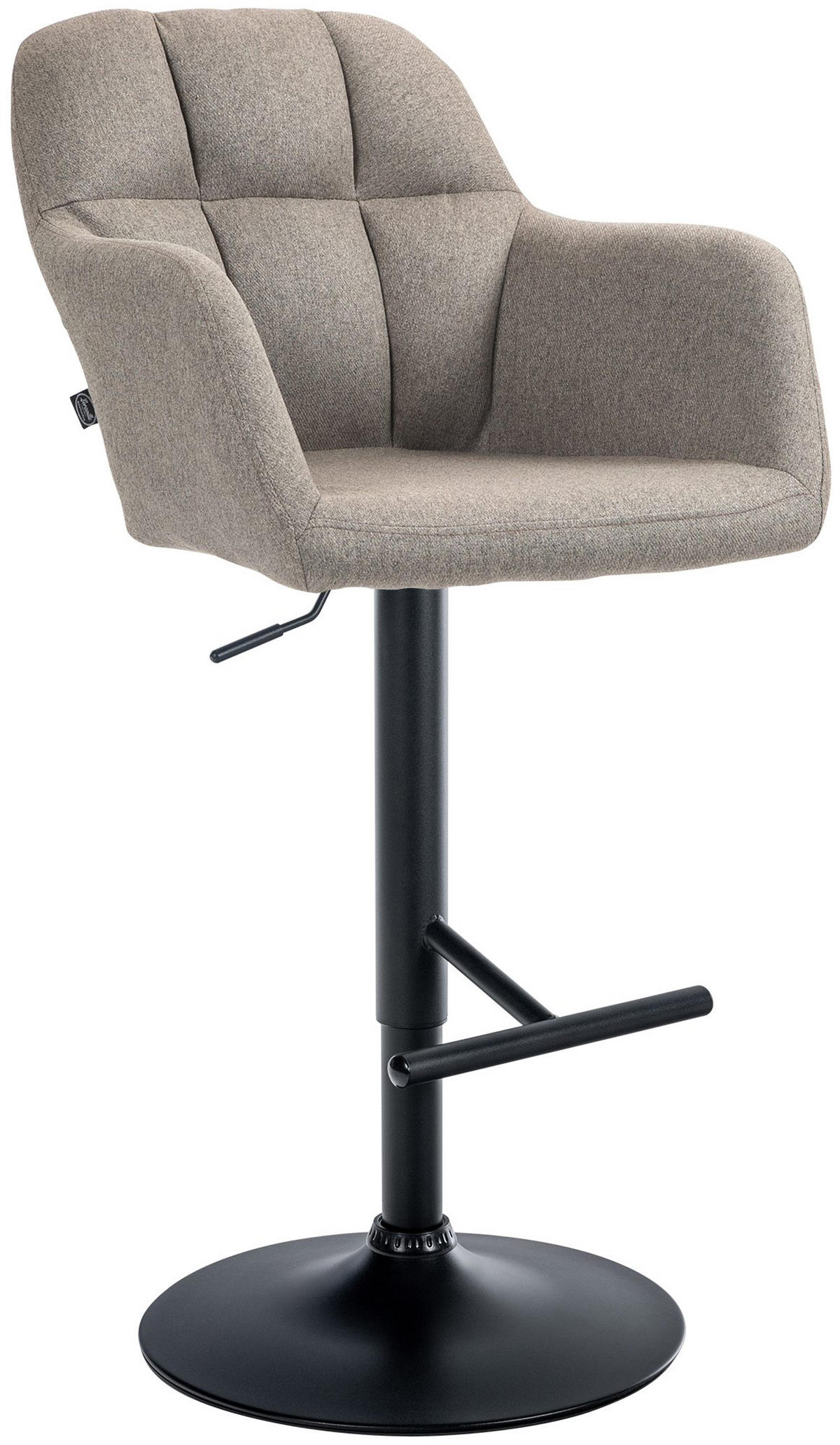 BARHOCKER Nardo Stoff schwarz taupe - Taupe/Schwarz, Textil/Metall (57/118/59cm) - TPFLiving