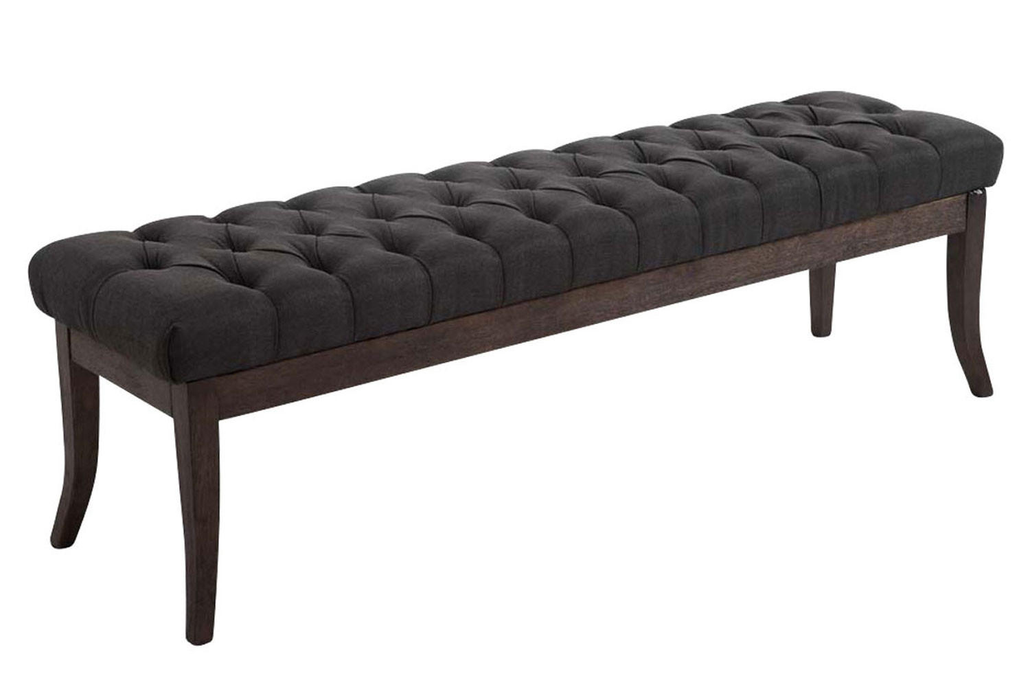 SITZBANK Cannes Stoff Dunkelgrau Dunkelbraun - Dunkelgrau, Textil (150/46/38cm) - DELUKE