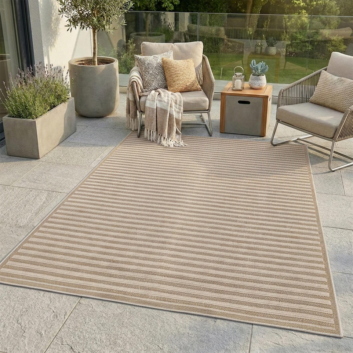 OUTDOOR-TEPPICH 102 Braun Wetterfest 140x200 cm - Braun, Textil (140/200cm) - carpet city
