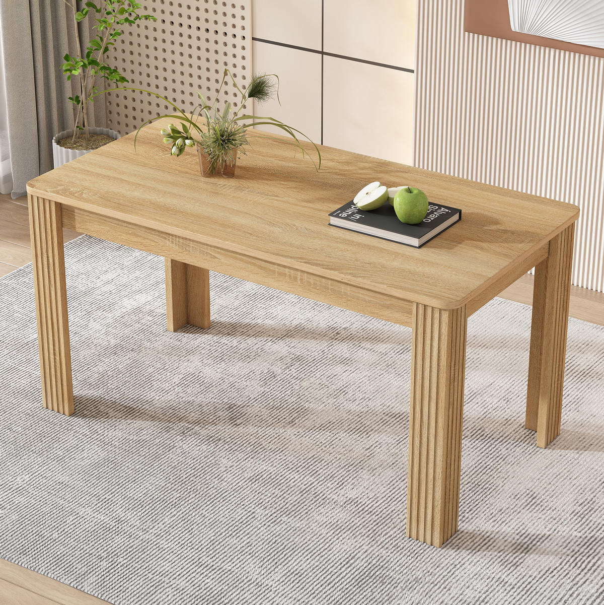 ESSTISCH in Eichefarben mit Holzoptik und 4 stabilen Beinen,116/65/75 cm - Braun, Holzwerkstoff (116/65/75cm) - Flora Grace