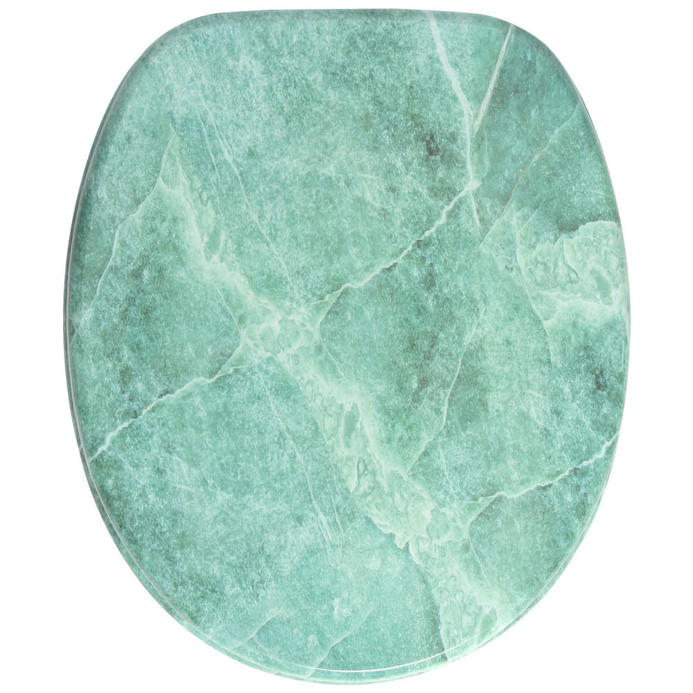 WC-SITZ mit Absenkautomatik Marmor Grün - Grün, Holzwerkstoff (38/6/47cm) - Sanilo