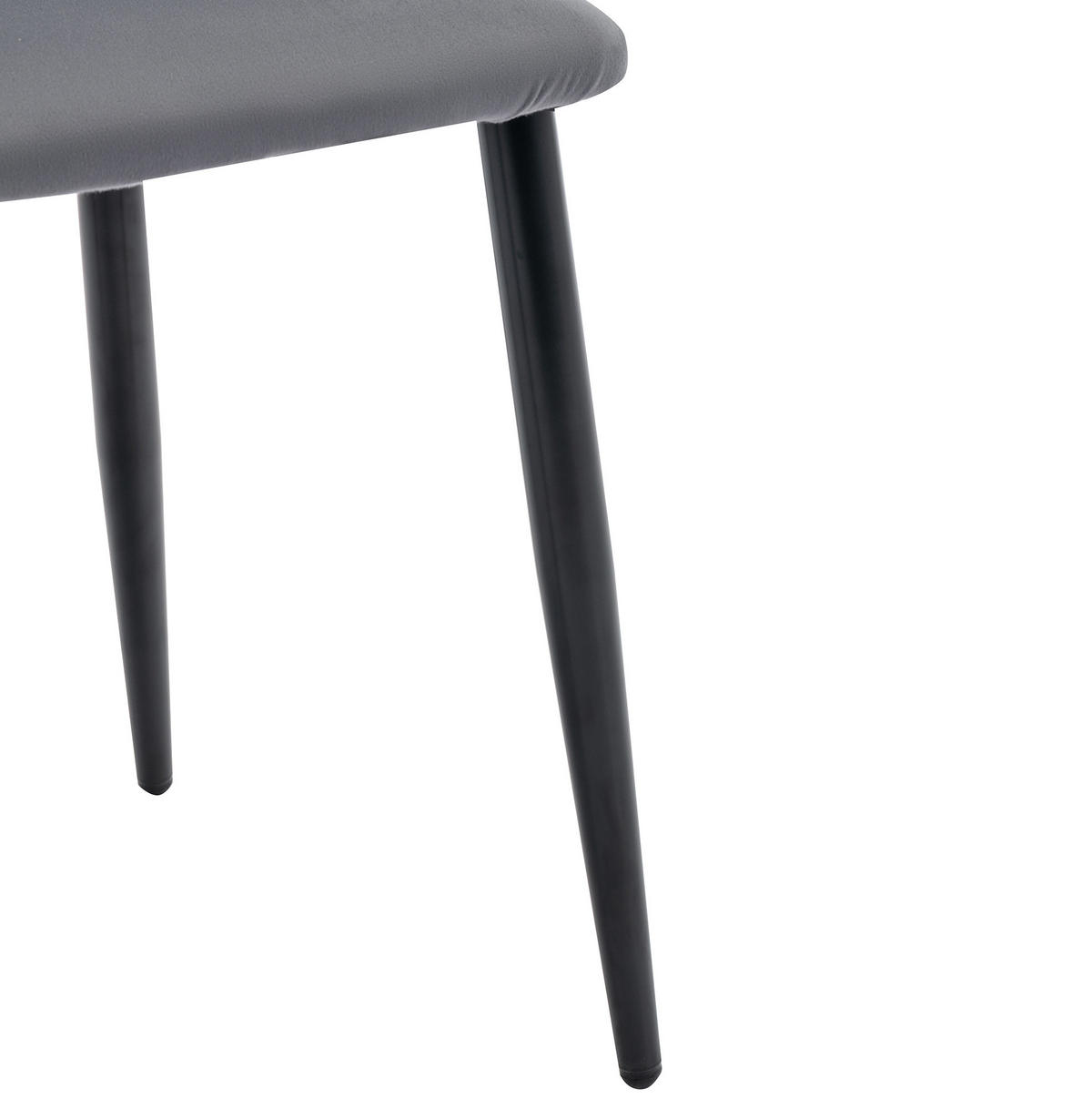 POLSTERSTUHL mit Rückenlehne Samt Grau Metallgestell - Grau, Metall (44/84/47.2cm) - Meubliv