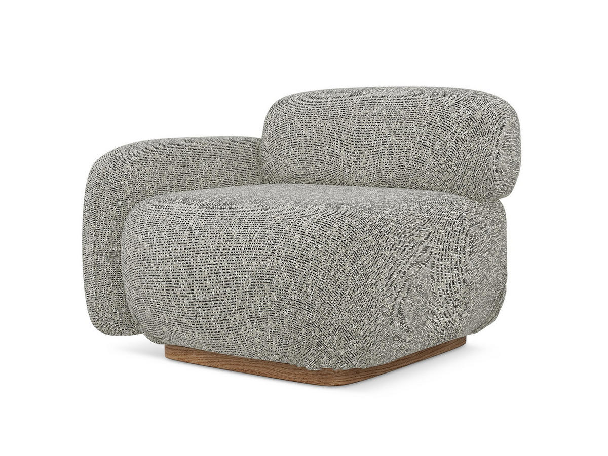 SOFAELEMENT Links Strukturstoff Stoff Beige - Beige/Braun, Holz/Textil (95/73/95cm) - Makamii