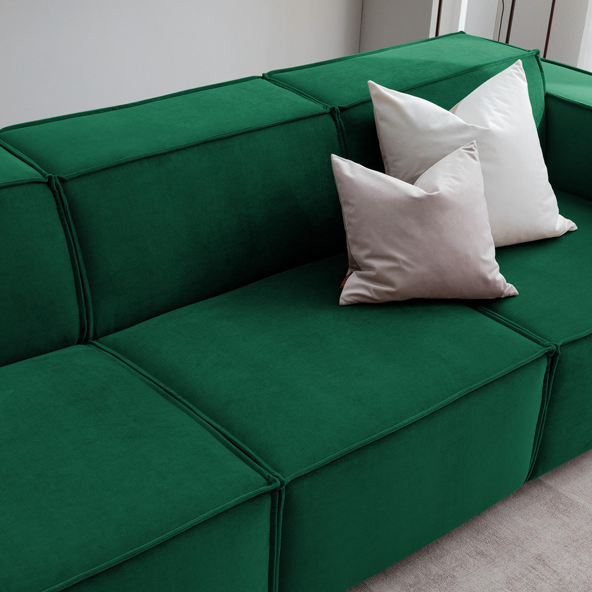 3-SITZER SOFA - Dunkelgrün, Textil (260/70/96cm) - home24