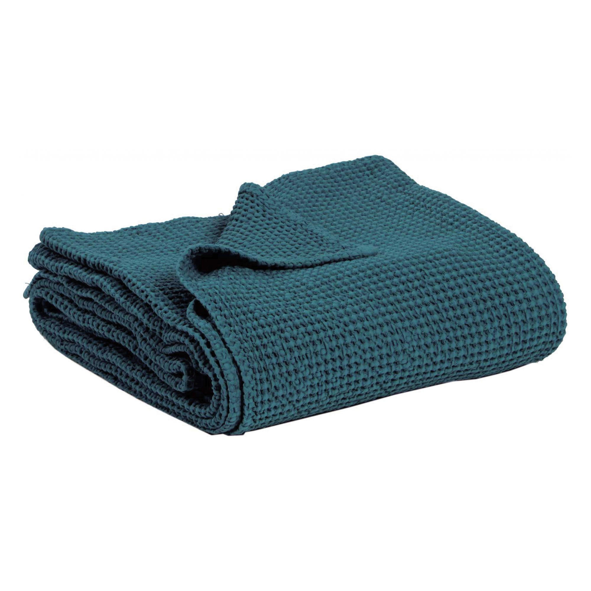 BETTÜBERWURF Maia topasblau 260 x 260 cm - Blau, Textil (260/260cm) - Vivaraise