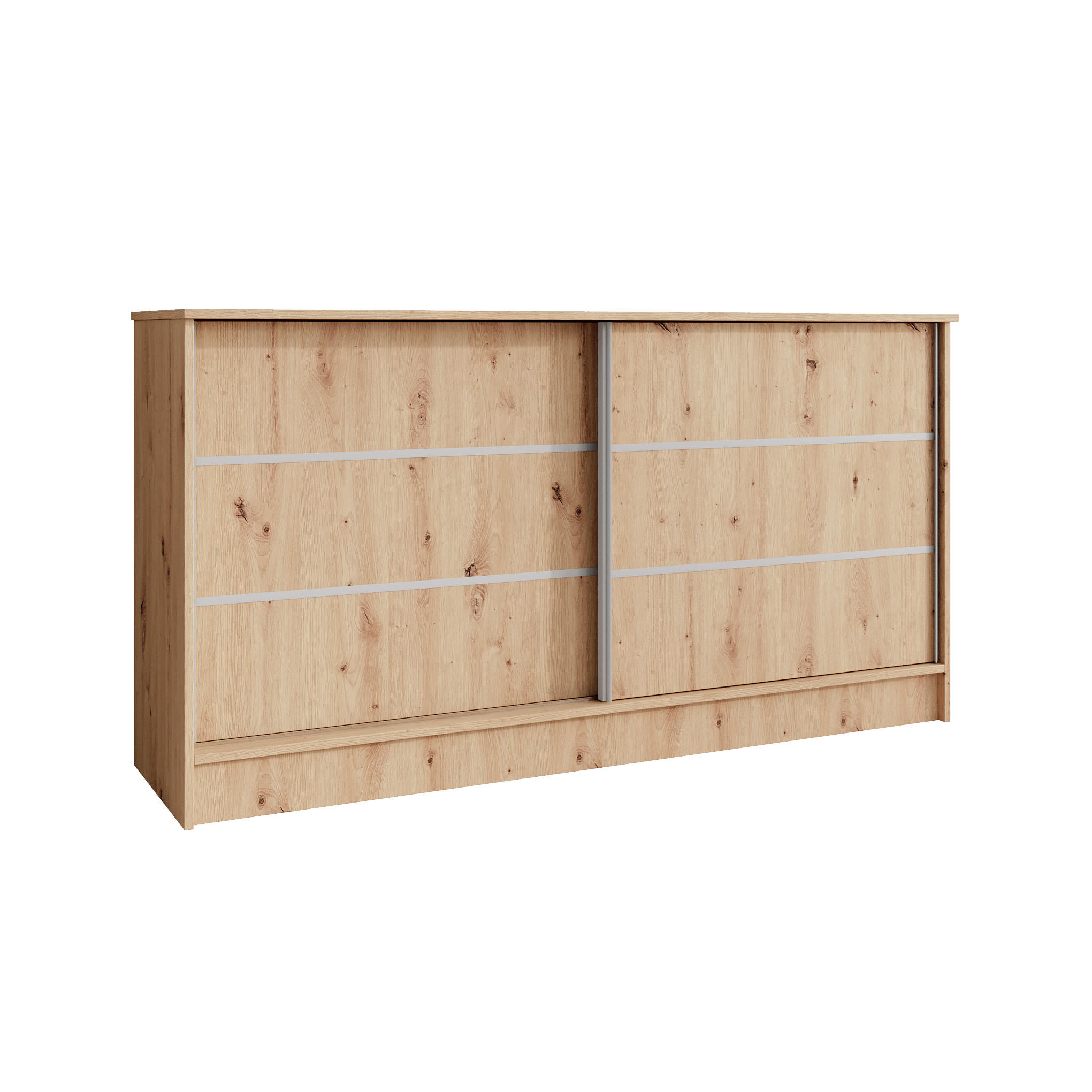 Beautysofa KOMODA Mirela se 2 posuvnými dvířky, 160 cm, dub Artisan