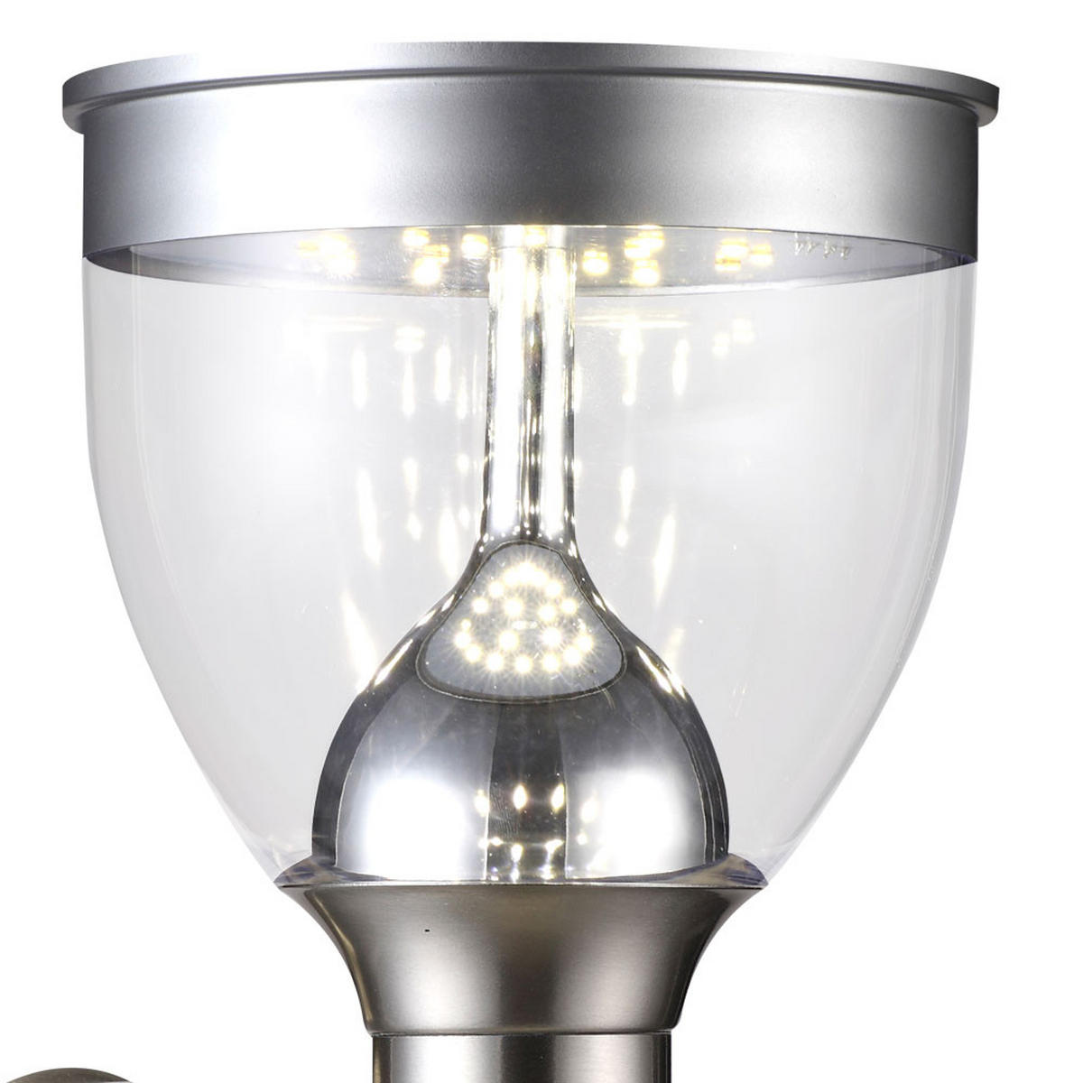 LED AUSSENLEUCHTE Solar Edelstahl Silber - Silberfarben, Metall (17.7/15.8/28.7cm) - Globo Lighting