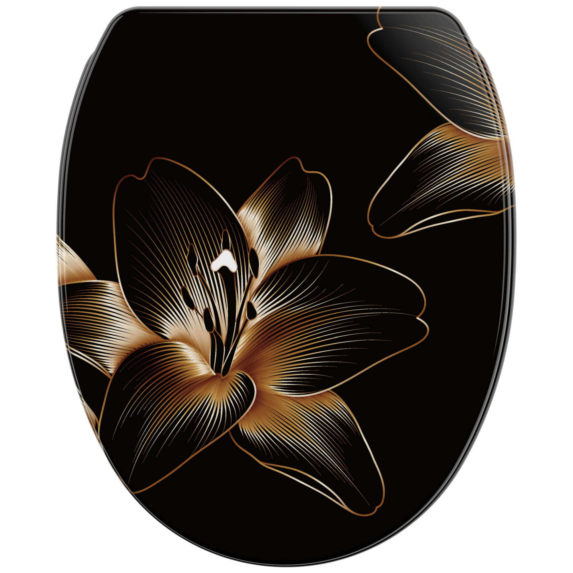 WC-SITZ mit Absenkautomatik & Top Fix Aurelia - Schwarz, Holzwerkstoff (37.7/5.5/48cm) - Sanilo