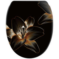 WC-SITZ mit Absenkautomatik & Top Fix Aurelia - Schwarz, Holzwerkstoff (37.7/5.5/48cm) - Sanilo